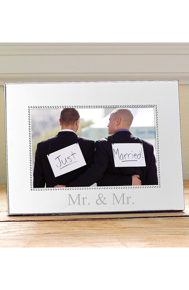 Cathy's Concepts For the Couple Beaded Silver Picture Frame, Main, color, 