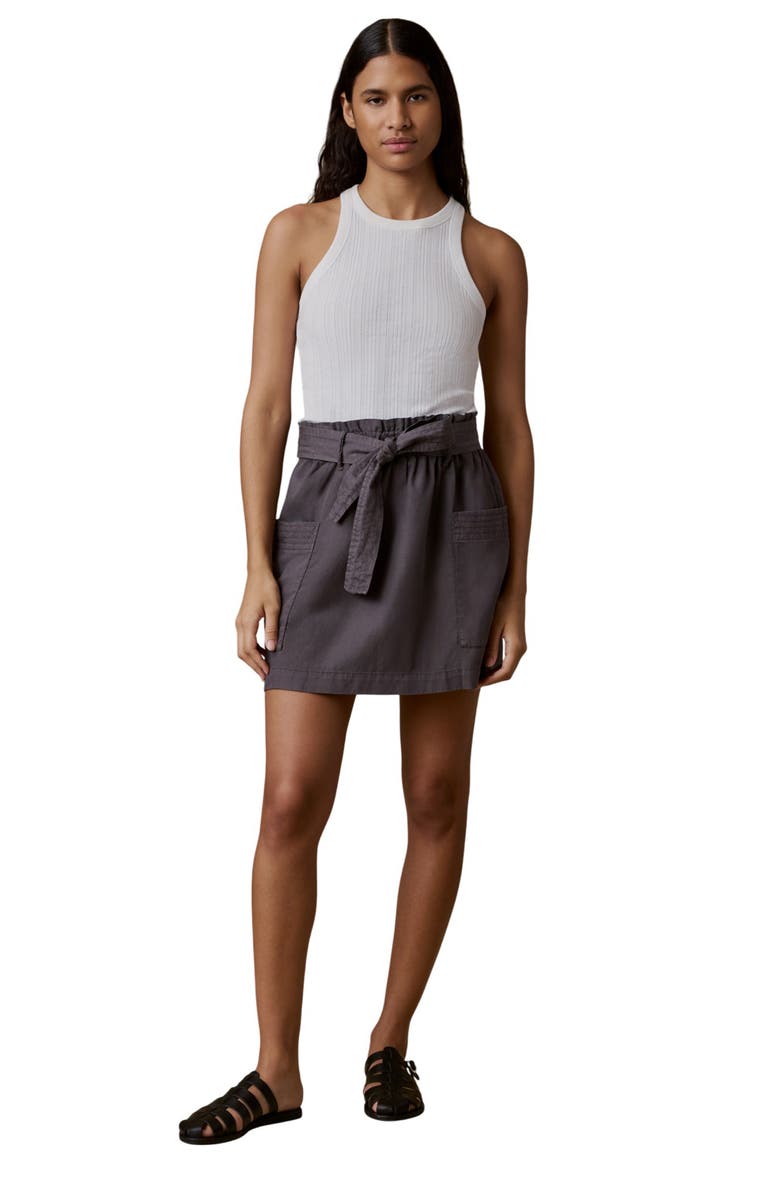 Faherty Arlie Tie Belt Utility Skirt, Alternate, color, Washed Black
