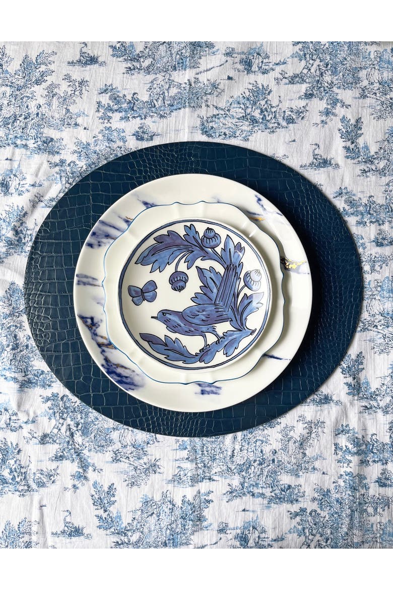 Marble Azure Dinner Plate, Alternate, color, White