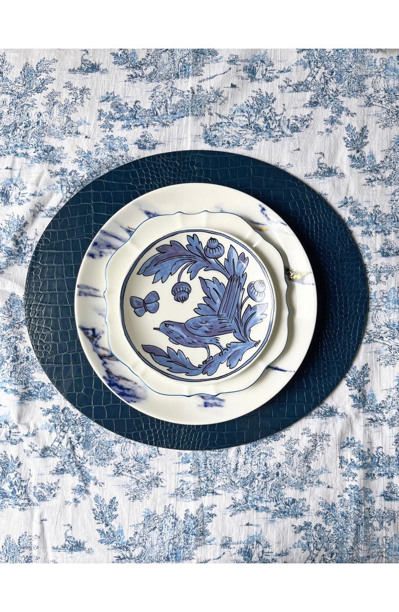 Prouna Marble Azure Dinner Plate, Alternate, color, White