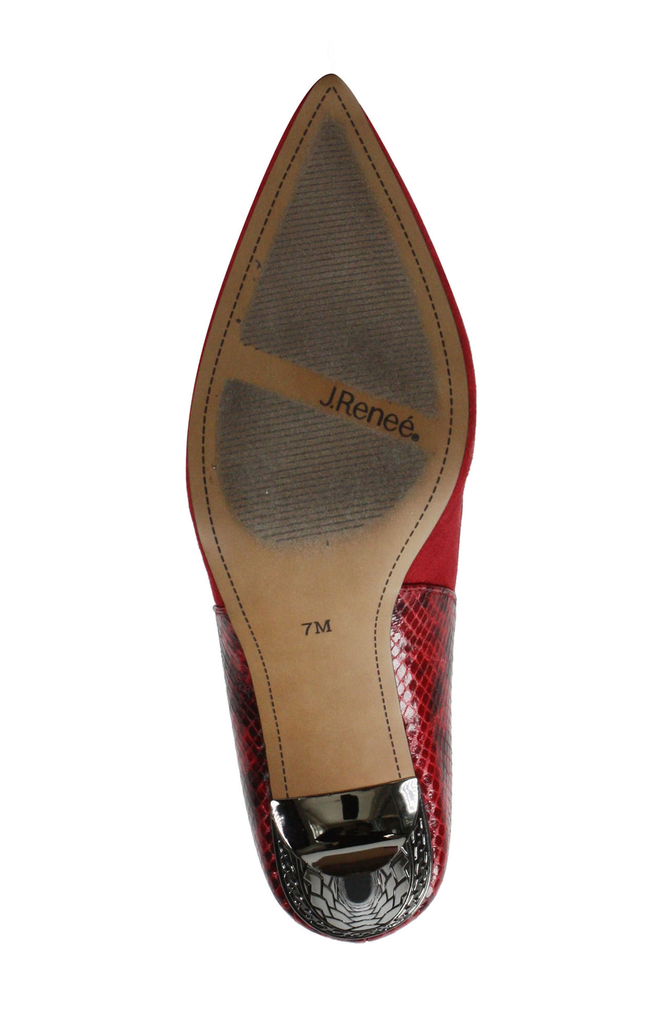 Zayd Pointed Toe Pump, Alternate, color, RED SUEDE/ SNAKE PRINT