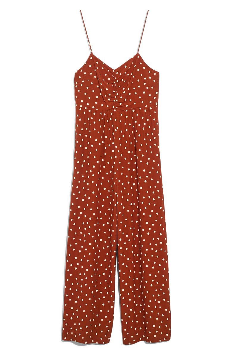 Madewell Ruched Wide Leg Jumpsuit, Main, color,