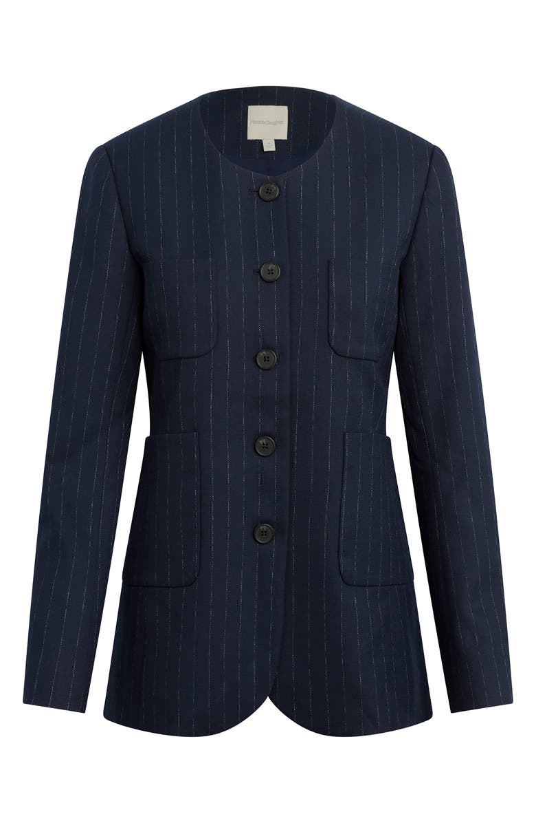 Favorite Daughter The Busy Woman Pinstripe Jacket, Alternate, color, Navy Pinstripe