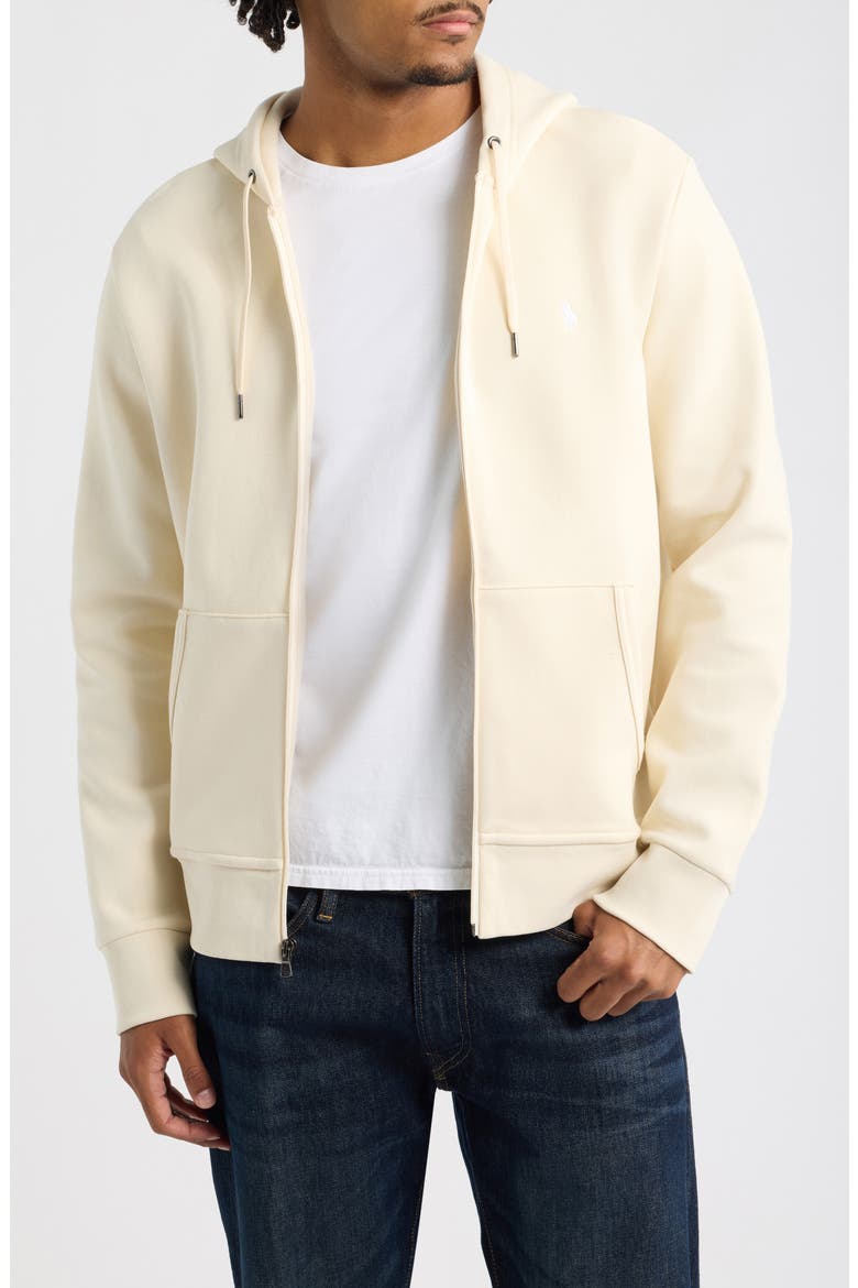 Double-Knit Full Zip Hoodie, Main, color, GUIDE CREAM/ C1730