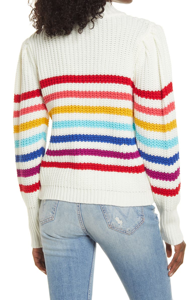 English Factory Rainbow Stripe Sweater, Alternate, color, 