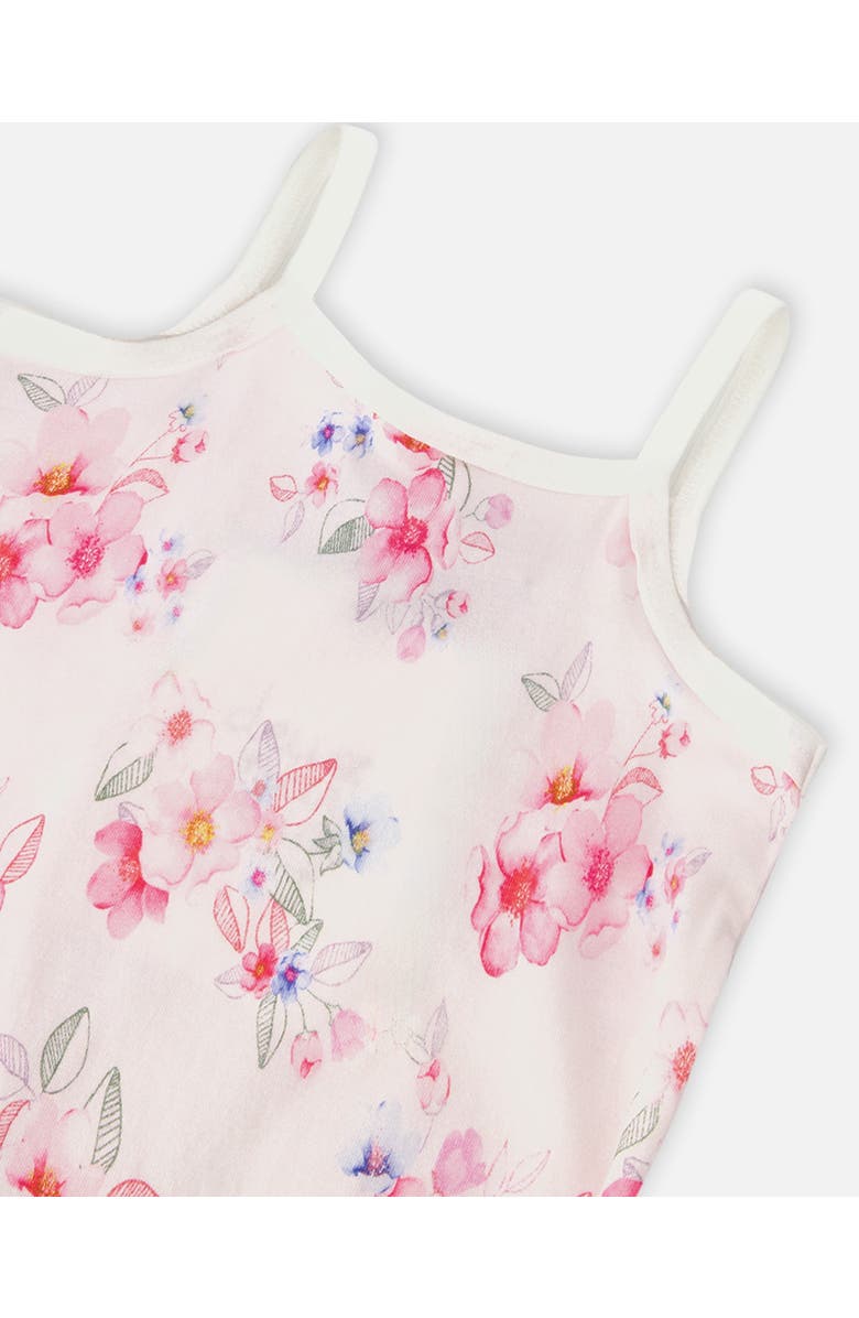 Deux par Deux Organic Cotton Flowers Tank Underwear, Alternate, color, Pink Printed Flowers