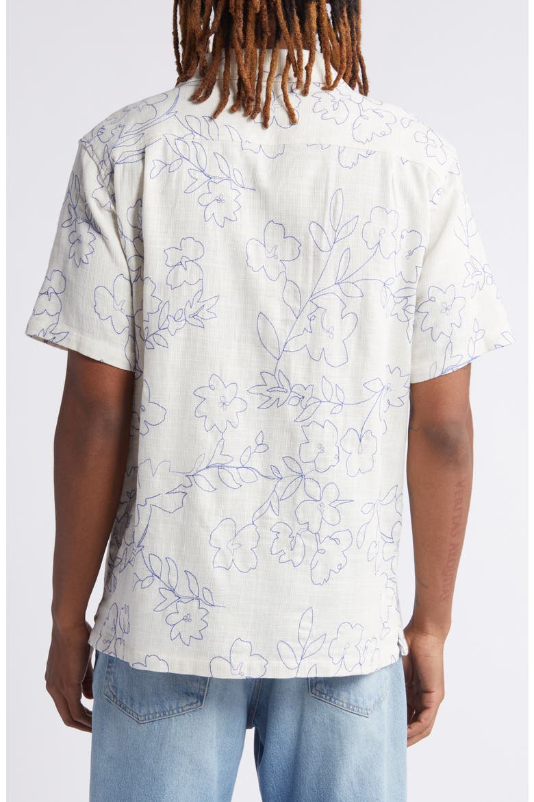 Floral Stitch Camp Shirt, Alternate, color, EGRET