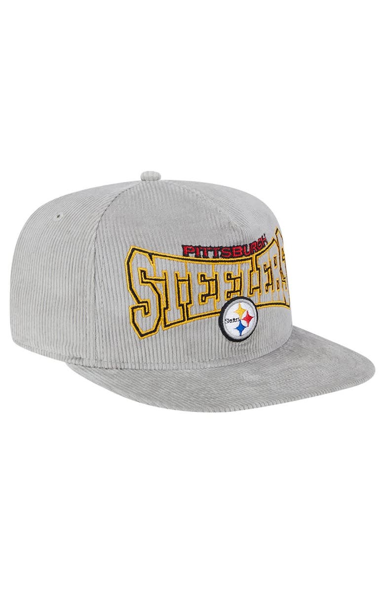 New Era Men's New Era Gray Pittsburgh Steelers Corduroy Golfer Adjustable Hat, Alternate, color, Gray