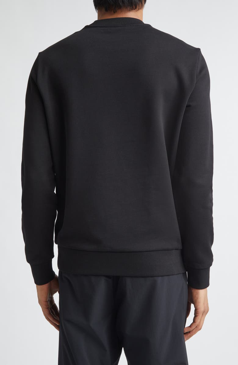 Moncler Logo Patch Fleece Sweatshirt, Alternate, color, Black