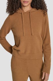 DKNY Feather Yarn Hooded Sweater