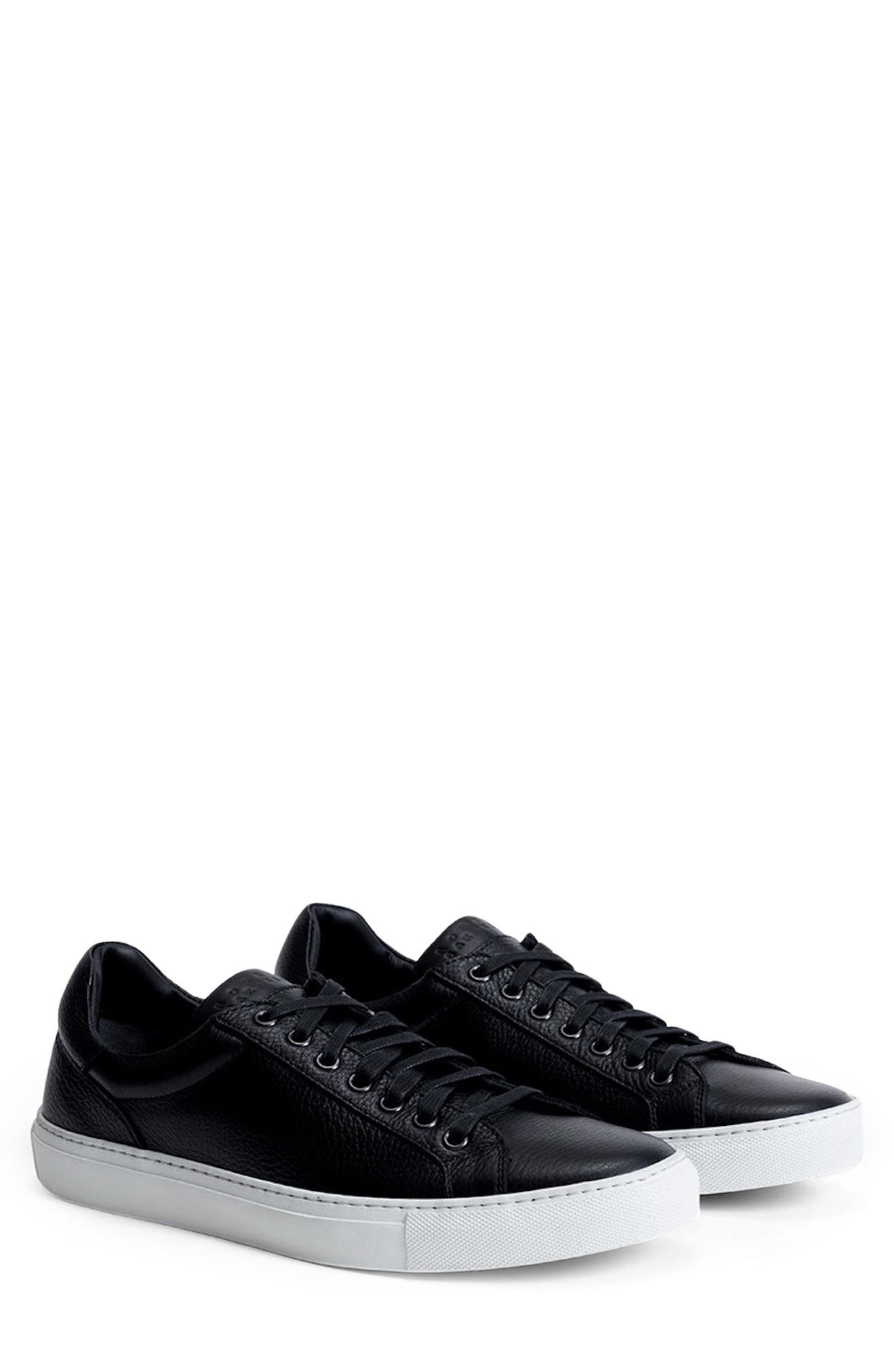 Robert Barakett Terrence Low Top Leather Sneaker, Main, color, Black