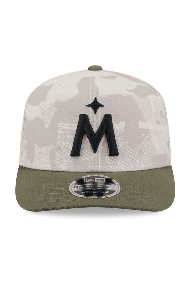 New Era Men's New Era Light Beige/Olive Minnesota Twins 2025 Armed Forces Day 9SEVENTY Stretch-Snap Hat, Alternate, color, Light Beige