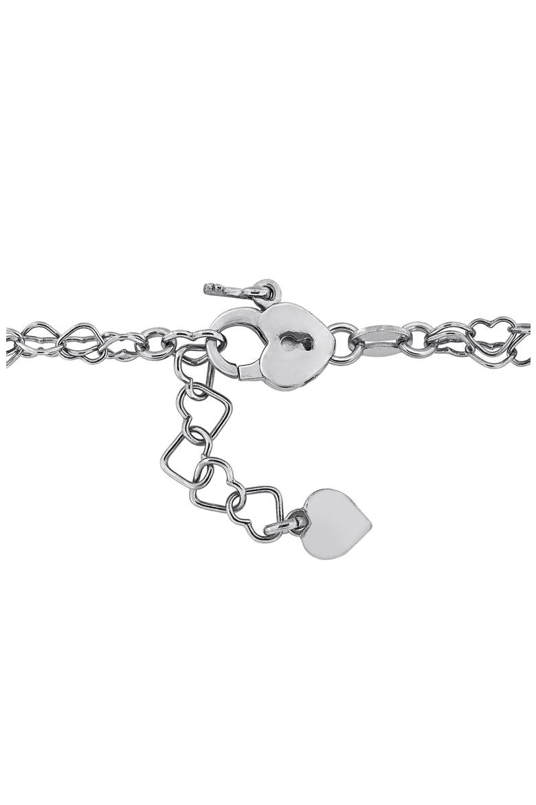 Heart Link Double Strand Bracelet, Alternate, color, SILVER
