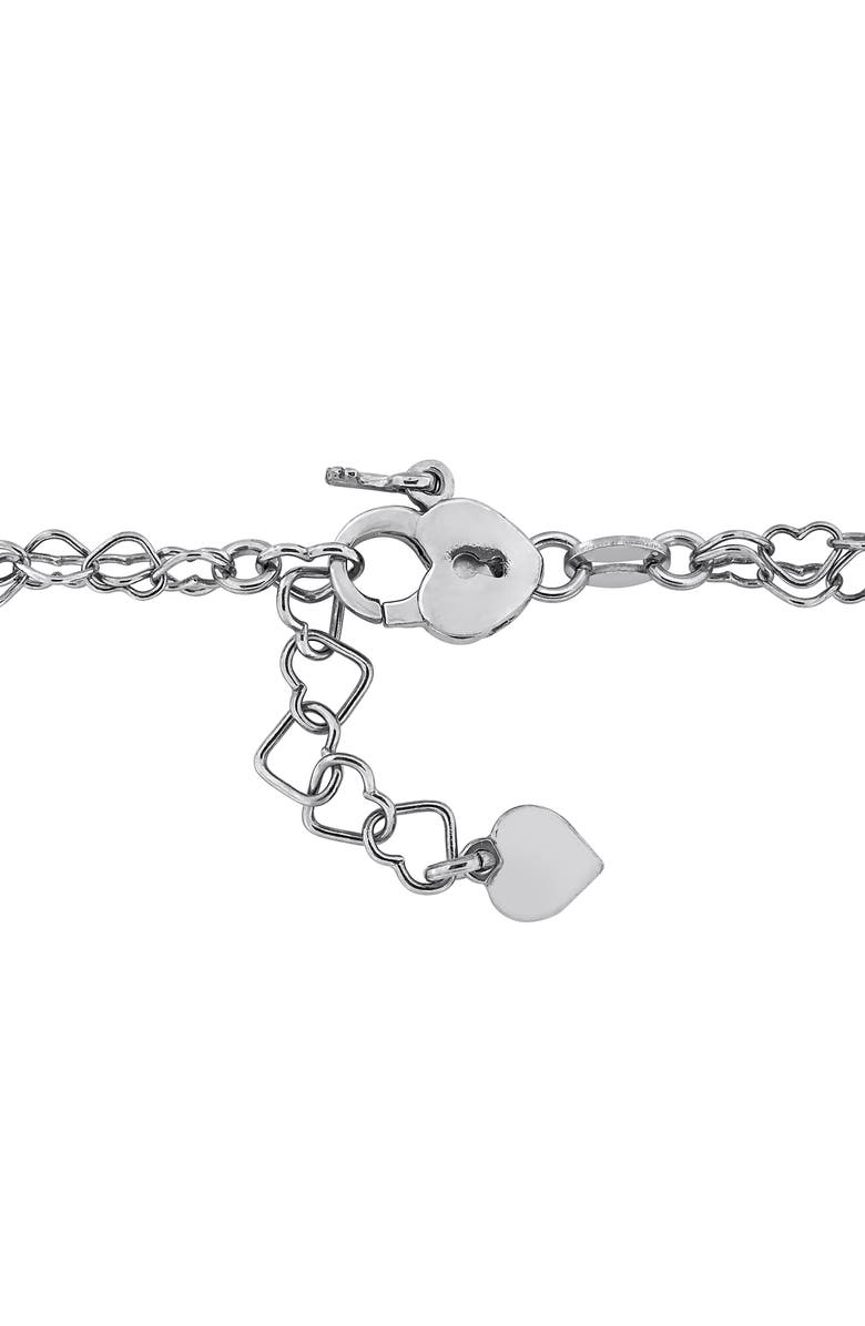 DELMAR Heart Link Double Strand Bracelet, Alternate, color, Silver
