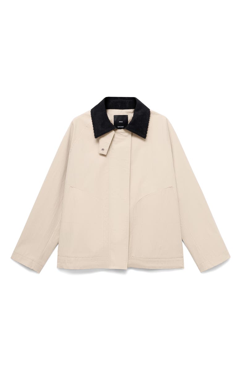 MANGO Corduroy Collar Jacket, Main, color, Light/ Pastel Grey