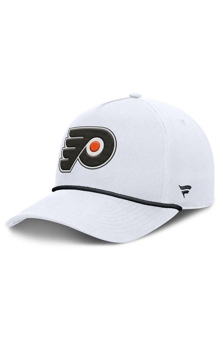 FANATICS Men's Fanatics White Philadelphia Flyers Rope A-Frame Adjustable Hat, Main, color, White