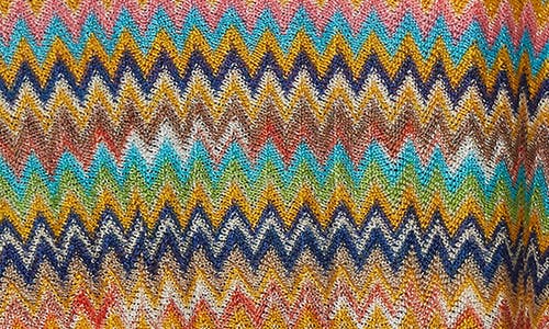 MISSONI MISSONI METALLIC ZIGZAG KNIT PONCHO
