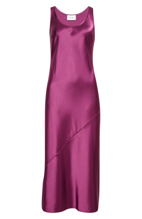 St John St. John Sleeveless Satin Midi Dress In Purple
