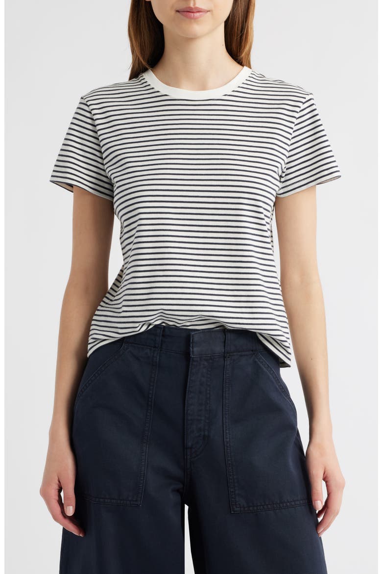 The Stripe Baby Tee, Main, color, NAVY MULTI