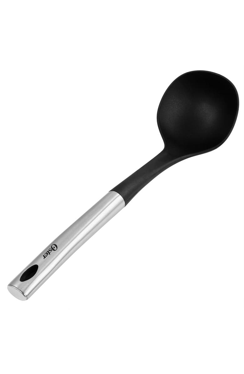 OSTER Baldwyn Nylon Ladle Kitchen Utensil with Stainless Steel Handle, Main, color, Black