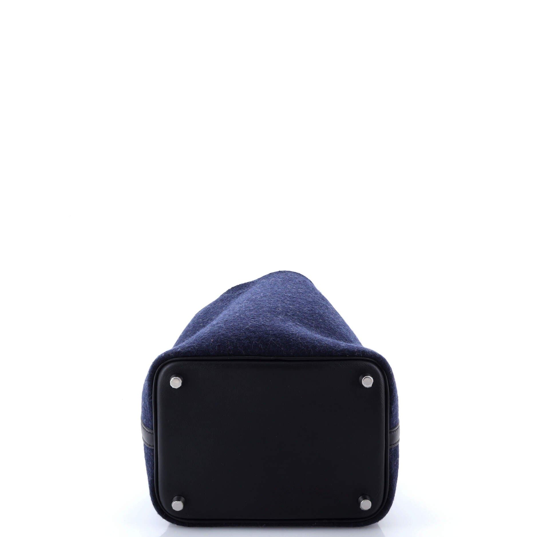 Pre-Owned Hermes Picotin Lock Bag Felt with Leather PM, Alternate, color, Bleu Nuit