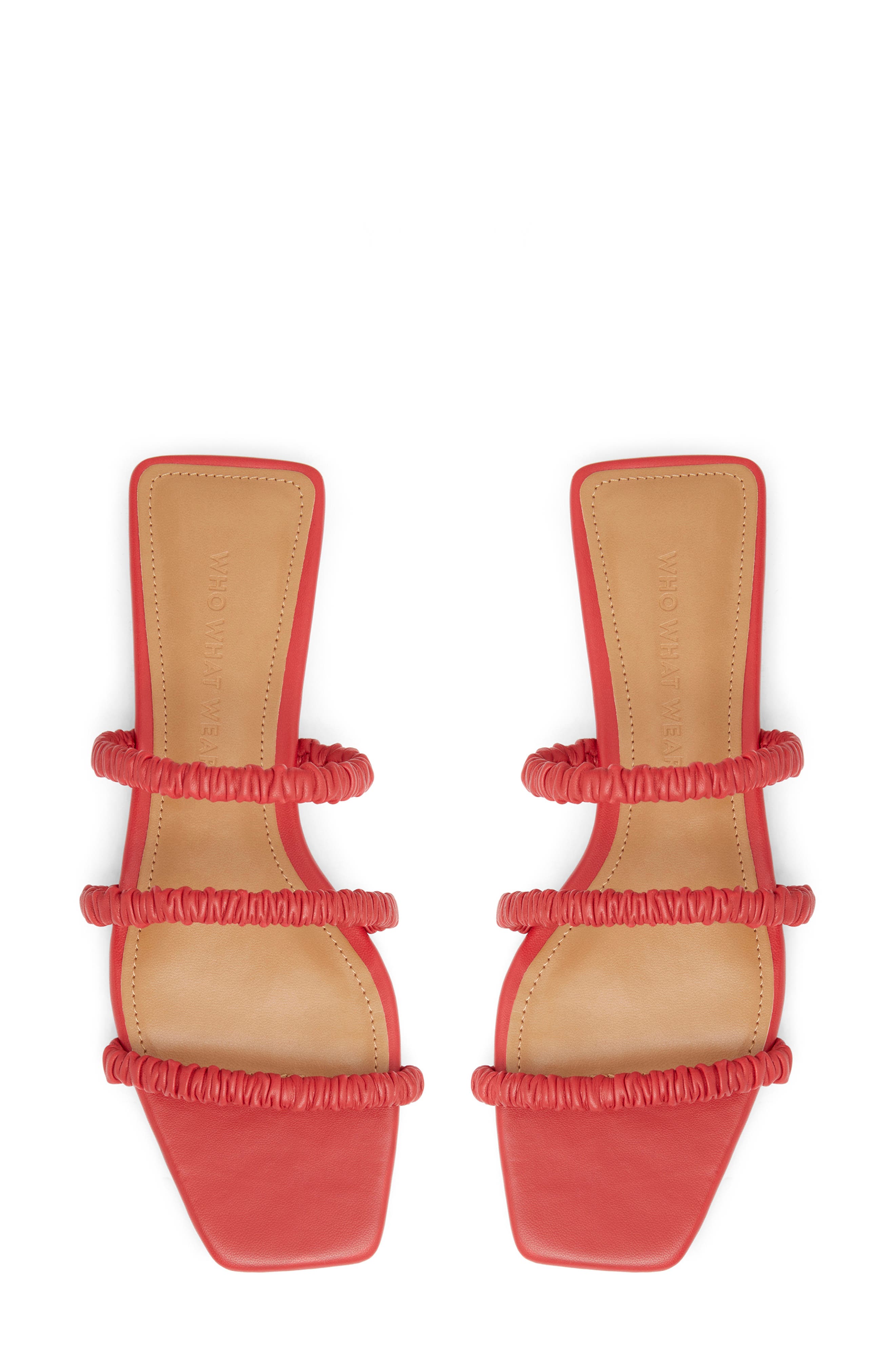 Slide Sandal, Alternate, color, RED NAPPA LEATHER