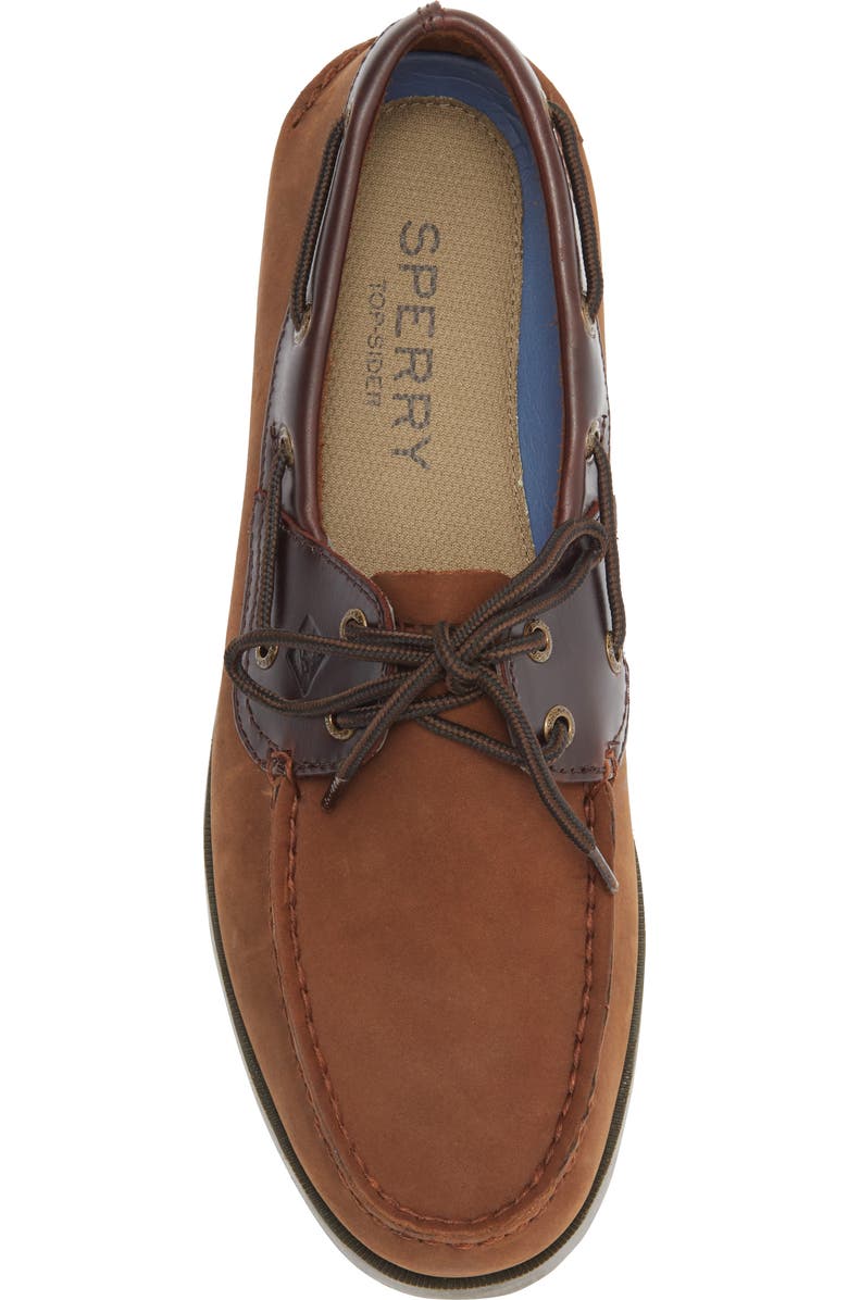 Sperry Leeward Leather Boat Shoe, Alternate, color,