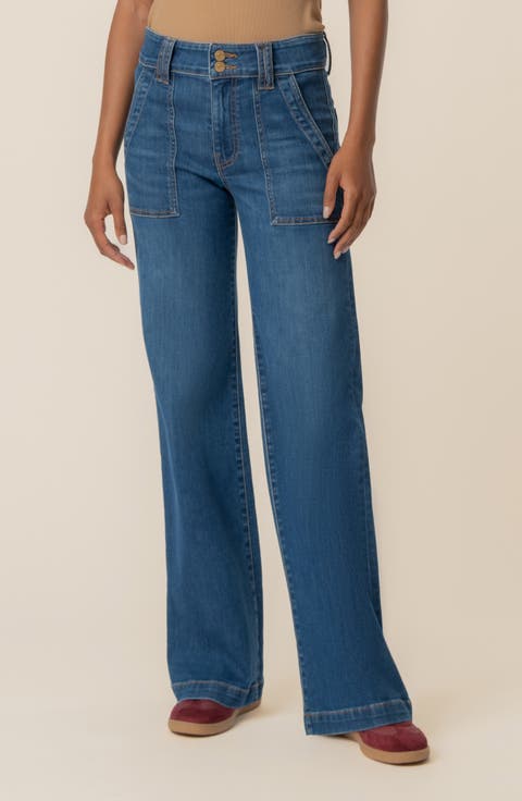 Jodi High Waist Relaxed Straight Leg Utility Jeans
