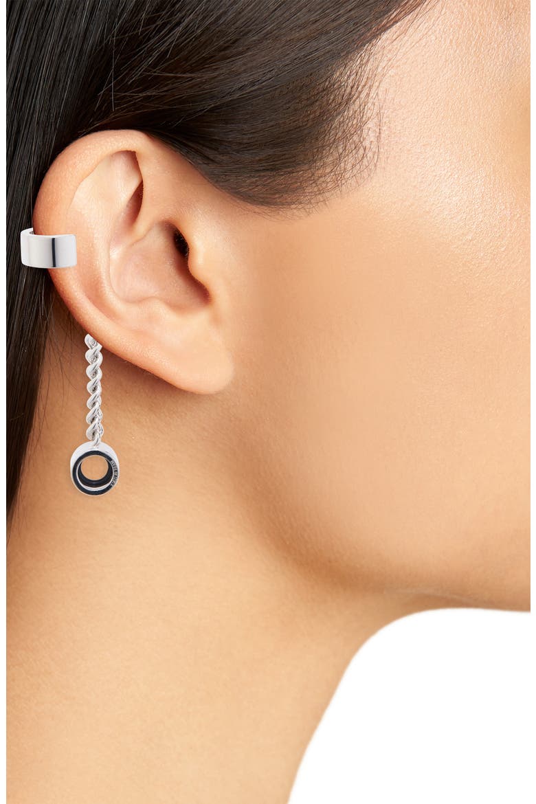 Bluetooth® Earbud Linear Drop Ear Cuffs, Alternate, color, 926 SHINY SILVER
