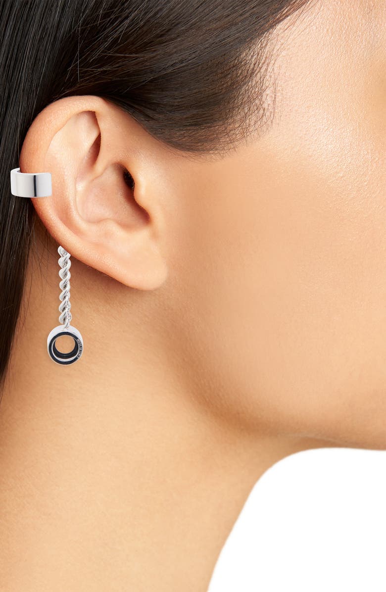 Balenciaga Bluetooth<sup>®</sup> Earbud Linear Drop Ear Cuffs, Alternate, color, 