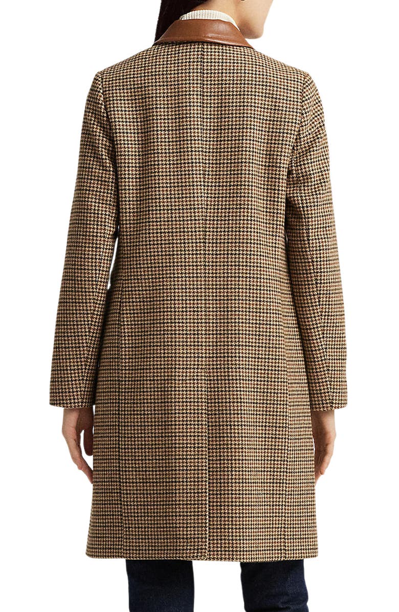 Lauren Ralph Lauren Houndstooth Single Breasted Insulated Coat, Alternate, color, 