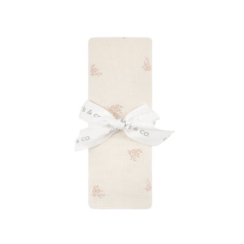 Ely's & Co. Velour Leaf Pattern Collection In White