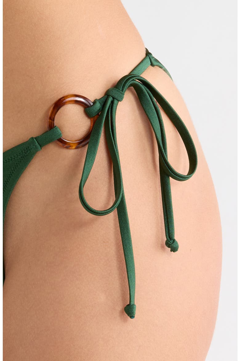 Cheeky Ring Tie Bikini Bottoms, Alternate, color, JADED JUNIPER