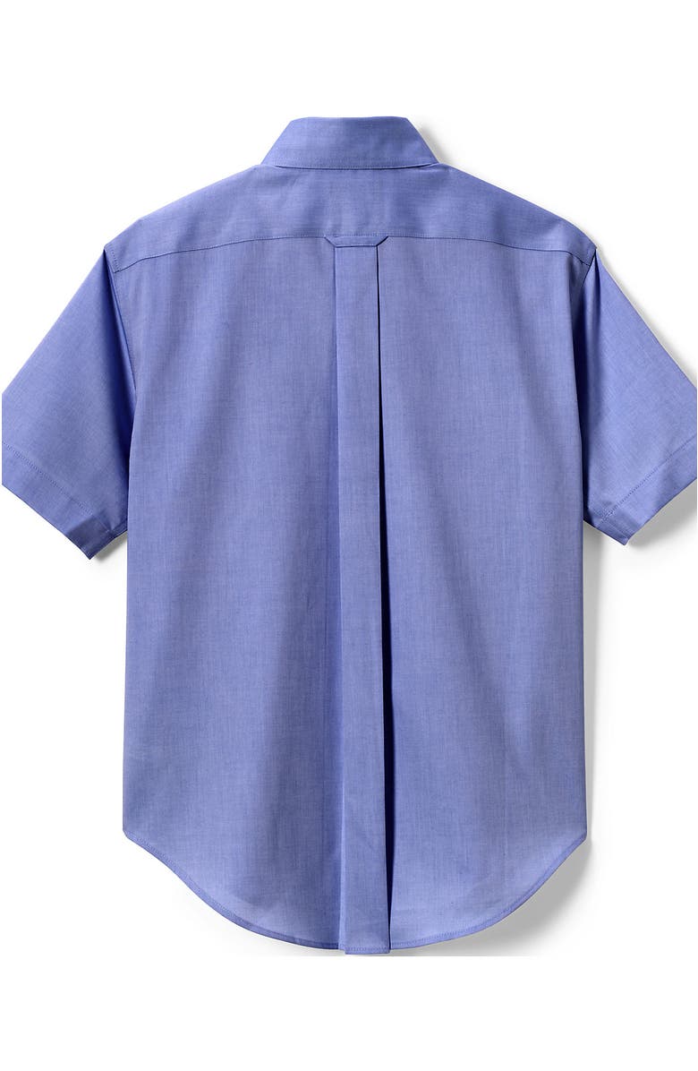 Lands' End School Uniform  Short Sleeve No Iron Pinpoint Dress Shirt, Alternate, color, French Blue