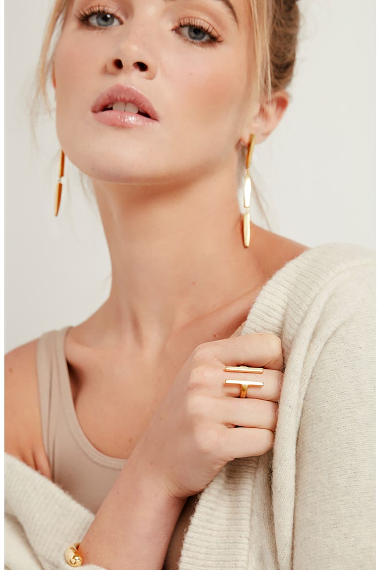 Double Bar Ring, Alternate, color, GOLD
