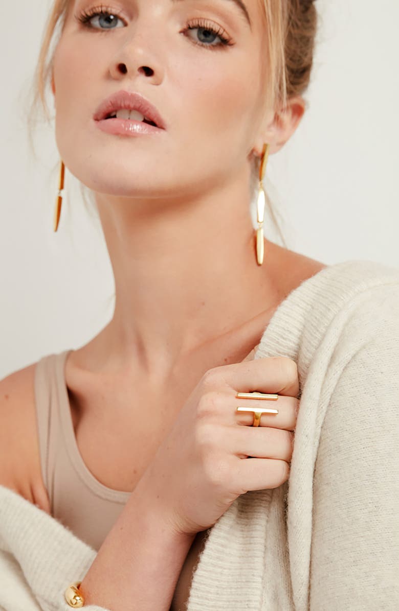 SOKO Double Bar Ring, Alternate, color, Gold