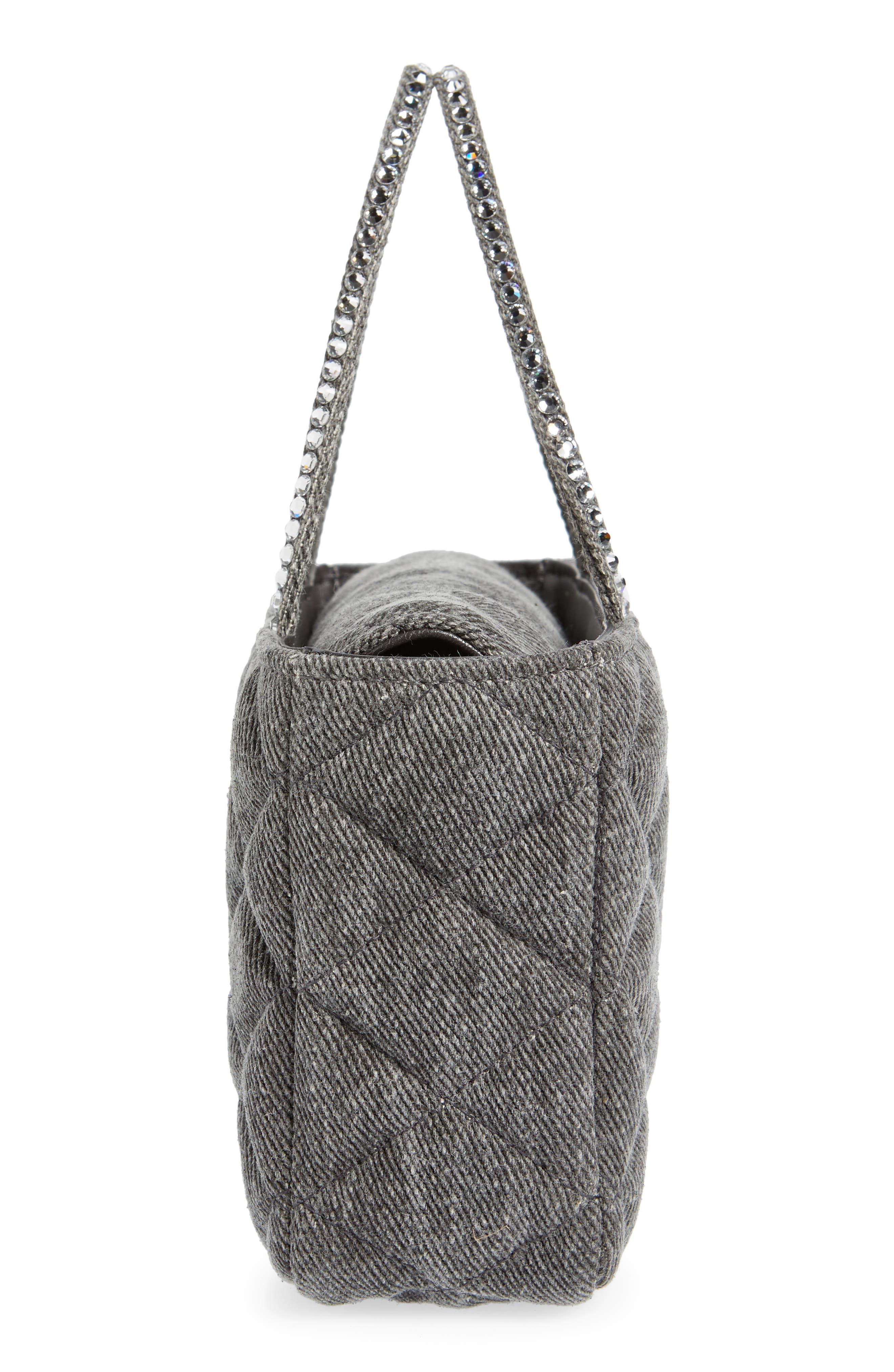 Amina Muaddi Amini Betty Quilted Satin Top Handle Bag, Alternate, color, 