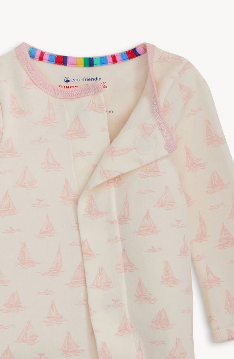Magnetic Me Tiny Tides Organic Cotton Footie, Alternate, color, White