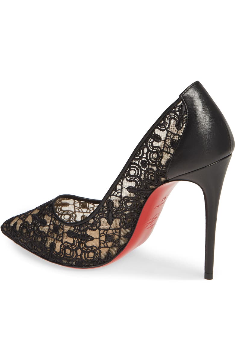 Christian Louboutin Follies Lace Pointed Toe Pump, Alternate, color,