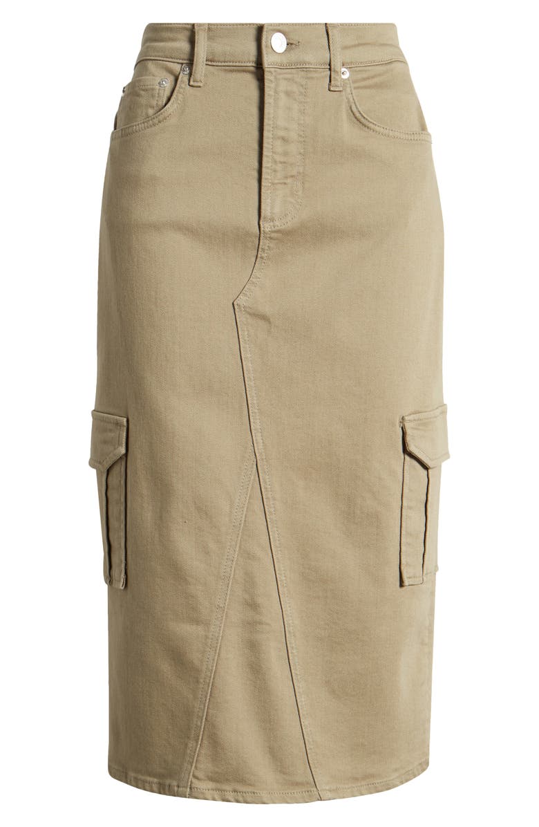Rails Highland Denim Midi Cargo Skirt, Alternate, color, Washed Olive