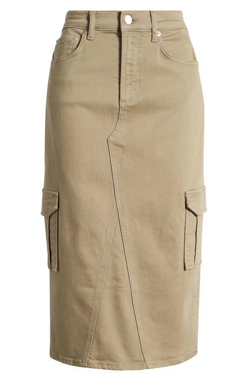 Rails Highland Denim Midi Cargo Skirt In Washed Olive