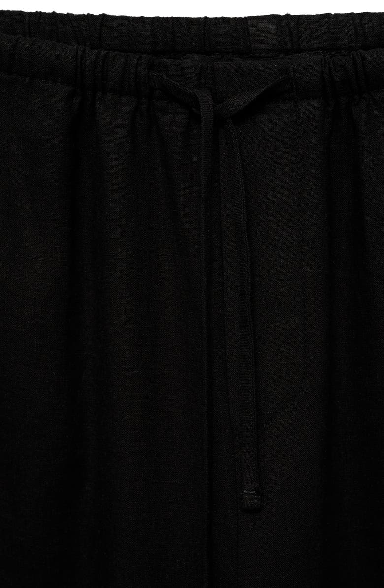 MANGO Linen Blend Straight Leg Drawstring Pants, Alternate, color,