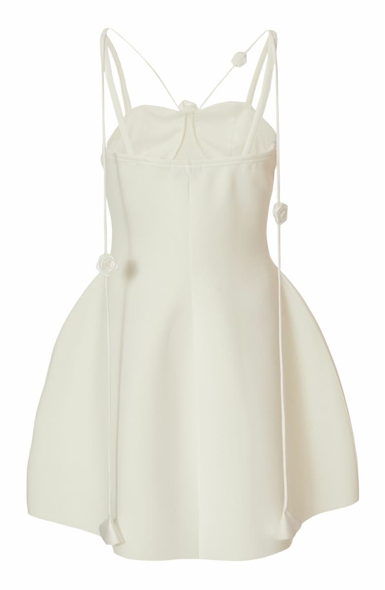 QUIZ Mini Scuba Foam Dress With Trailing Floral Trim, Alternate, color, 