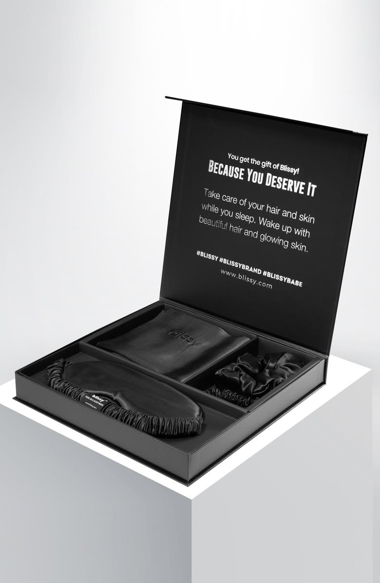 BLISSY Mulberry Silk Dream Set, Alternate, color, Black