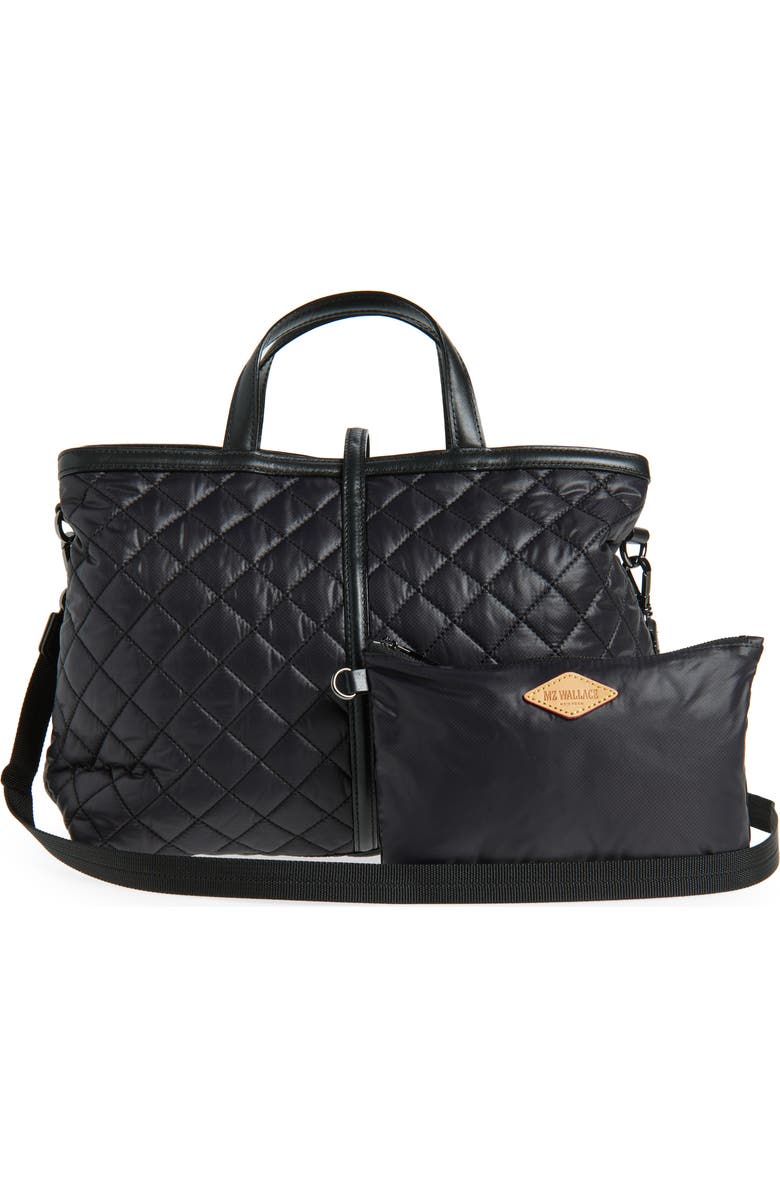 MZ Wallace Medium Astor Diamond Quilted Top Handle Bag, Alternate, color, Black