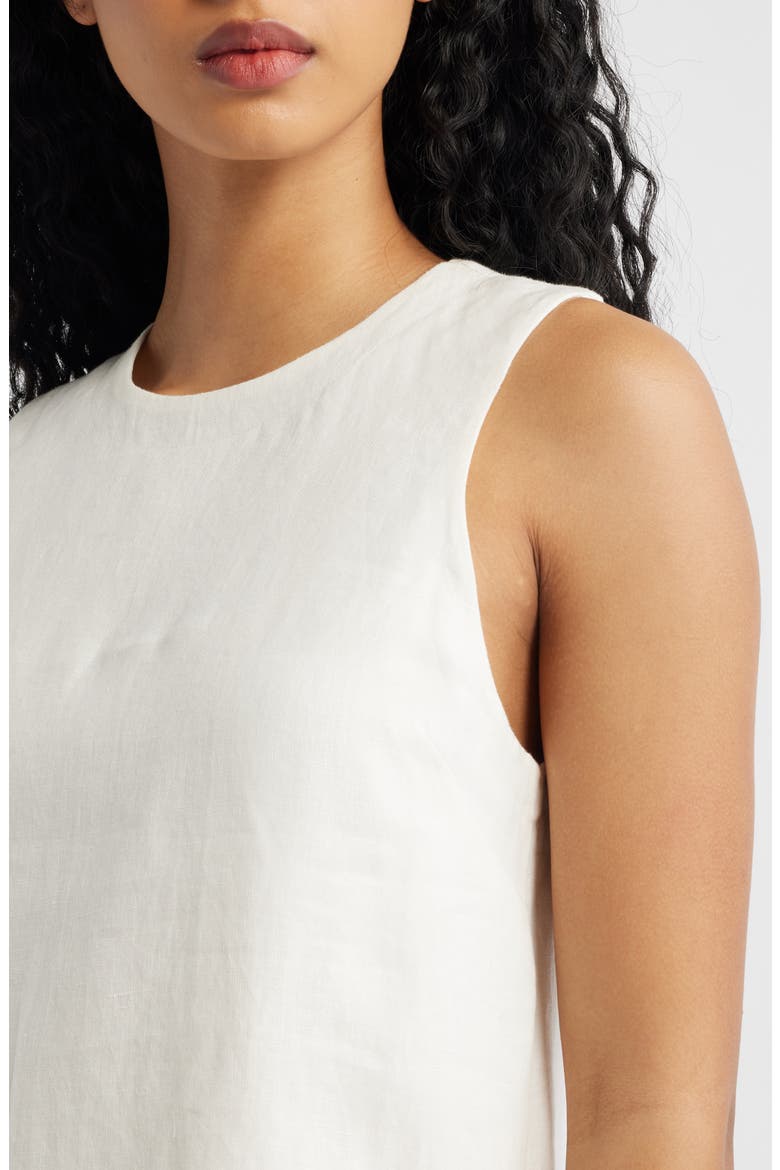 Embroidered Linen Mini Shift Dress, Alternate, color, IVORY LINEN