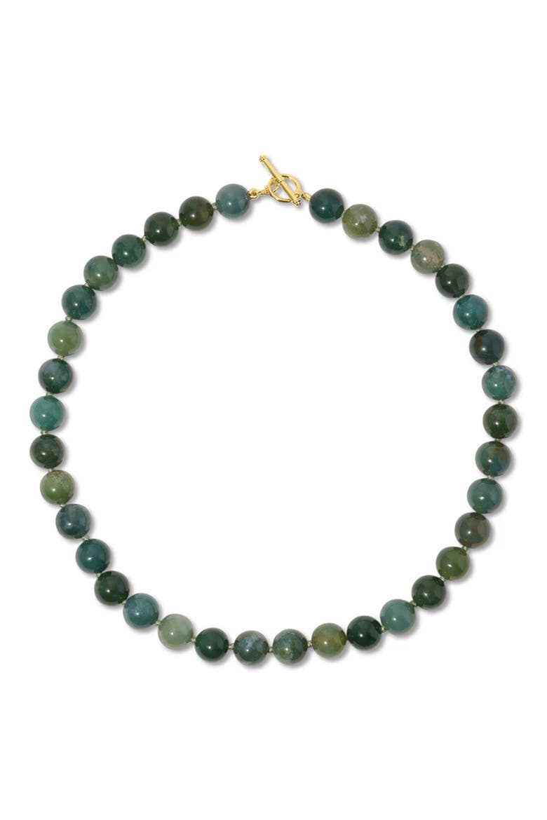 Luna 14k Gold Moss Agate Necklace, Main, color, 14K YELLOW GOLD