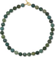EF Collection Luna 14k Gold Moss Agate Necklace