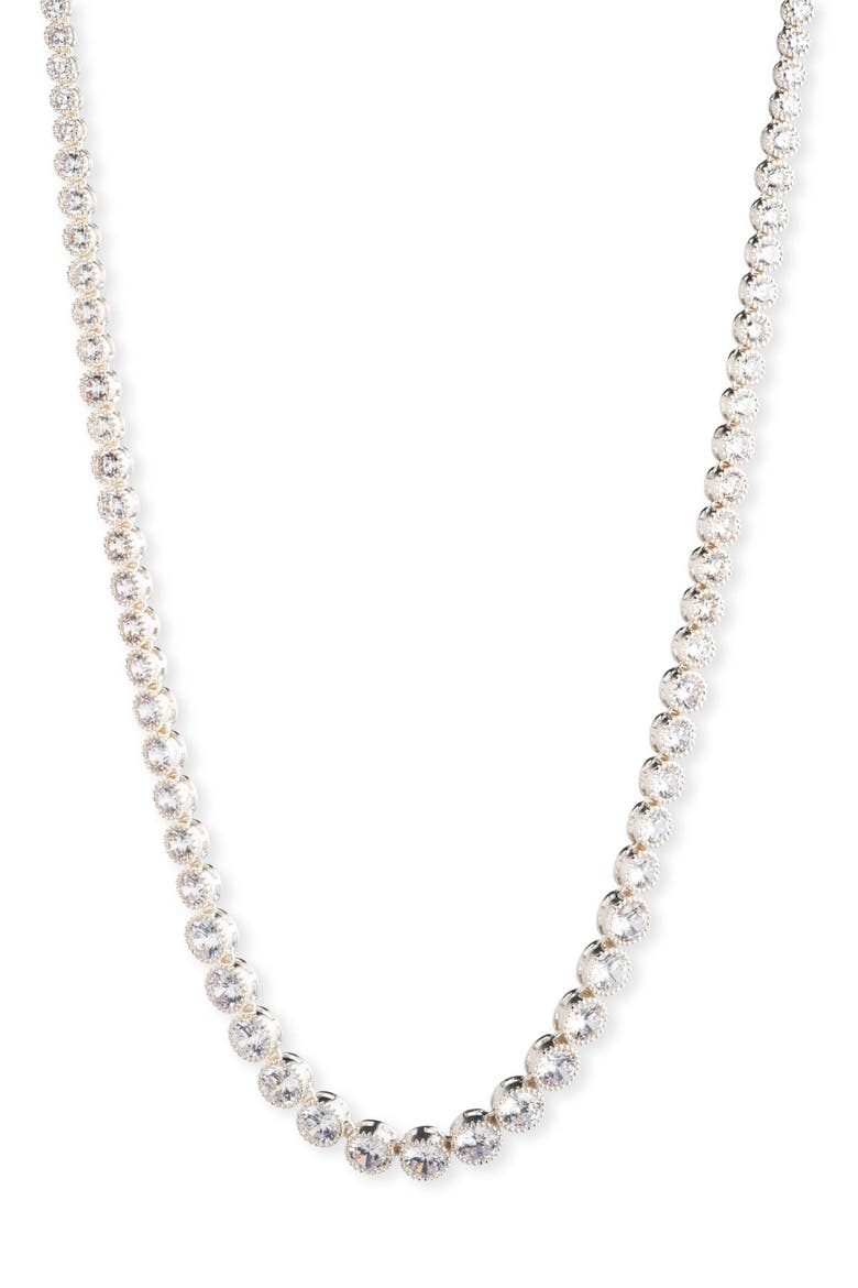 Tennis Collar Necklace, Main, color, SILVER