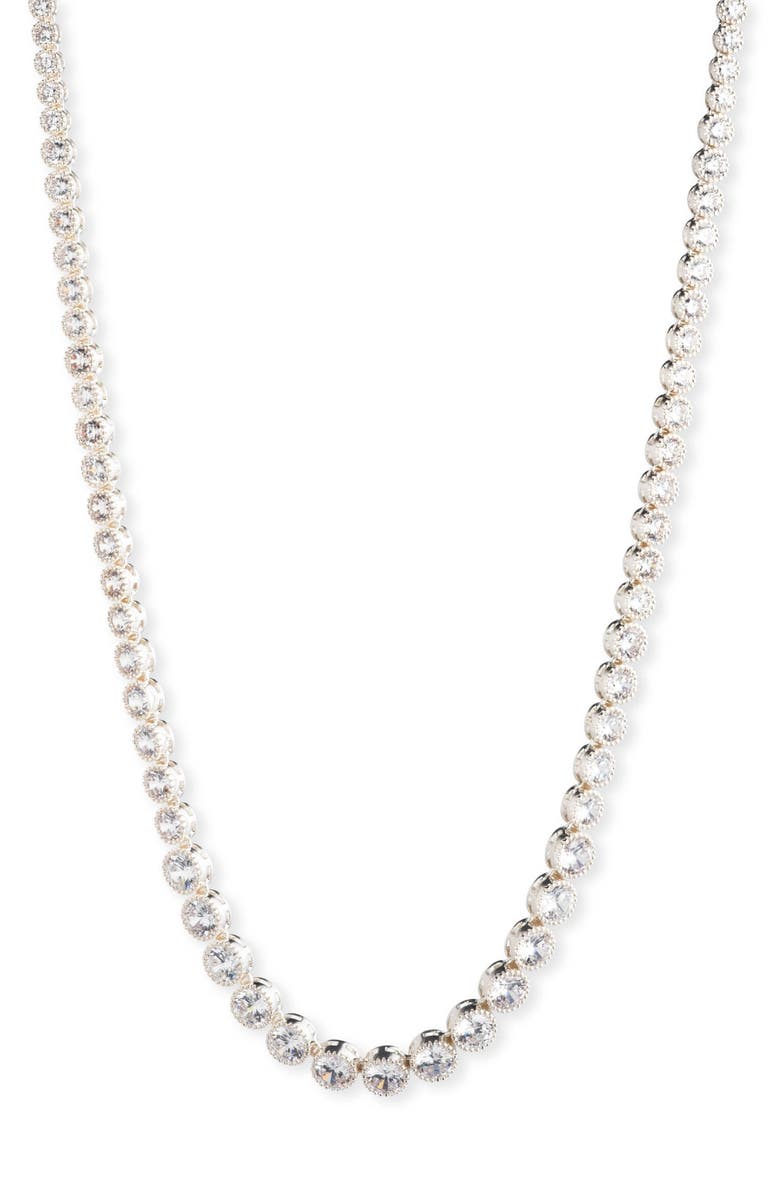 Lauren Ralph Lauren Tennis Collar Necklace, Main, color, Silver